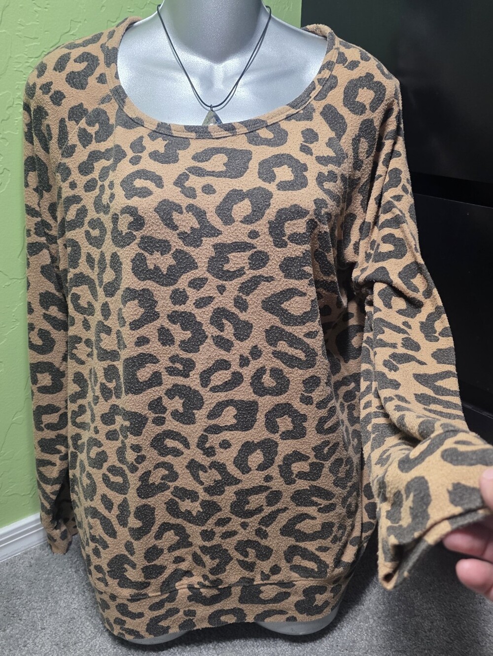 Leopard Print Light Sweatshirt Buffalo David Bitton Animal Pattern Size XL